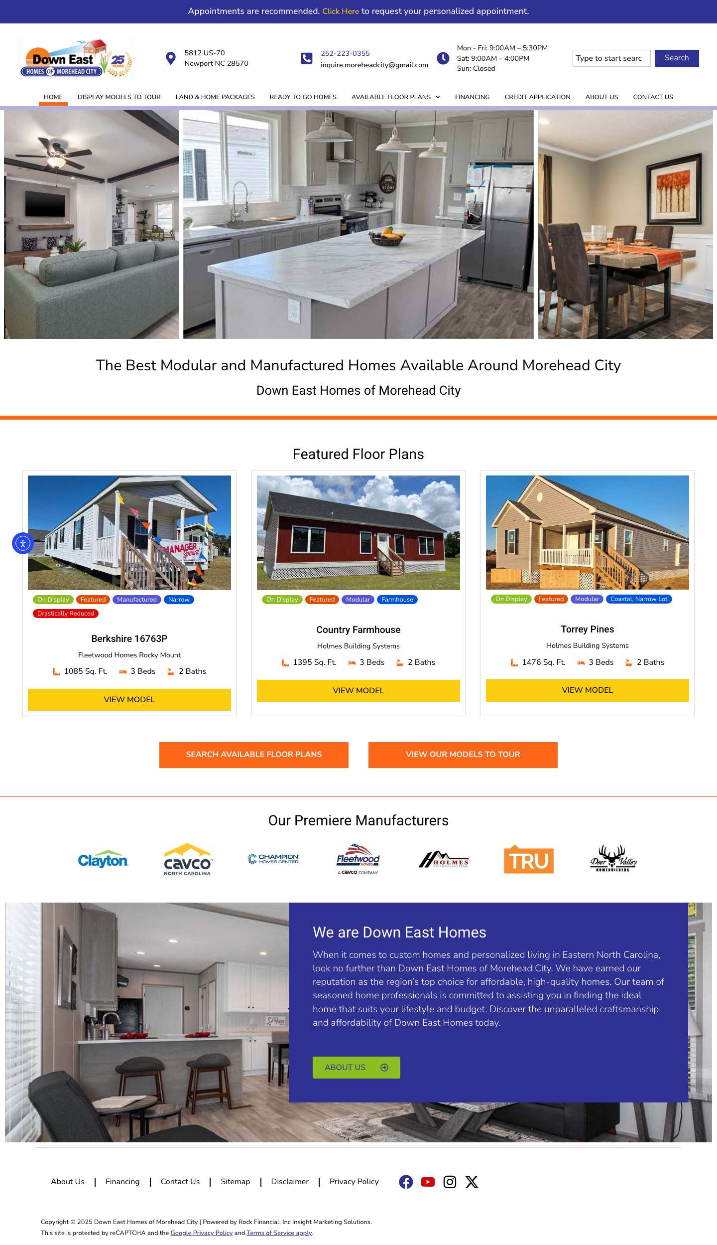 Modular & Manufactured Homes Near Morehead City NC - Full Screenshot