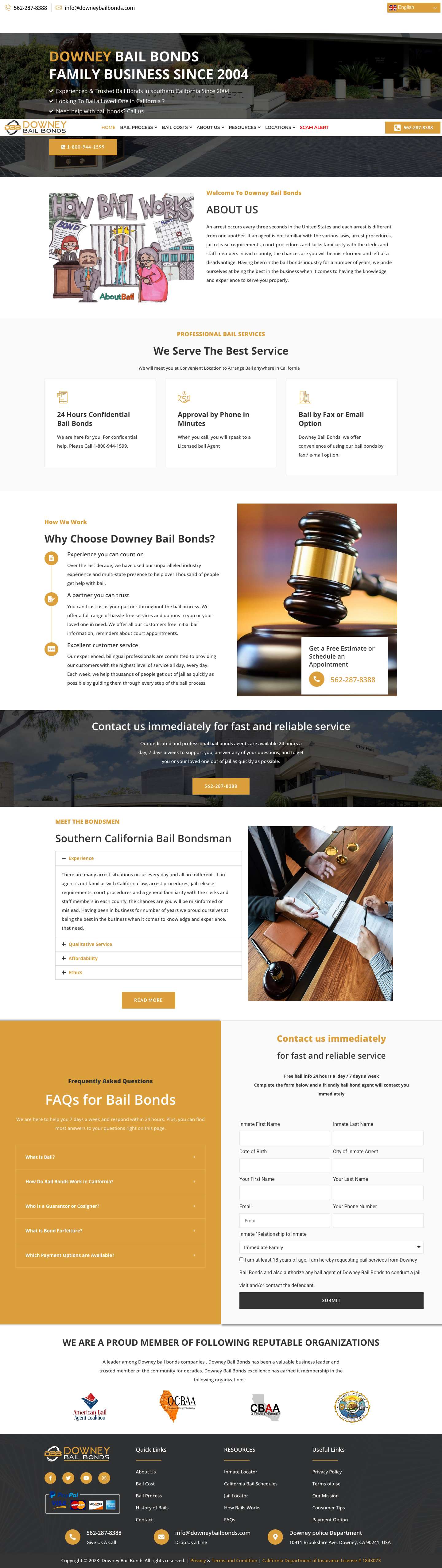 Downey Bail Bonds - Full Screenshot