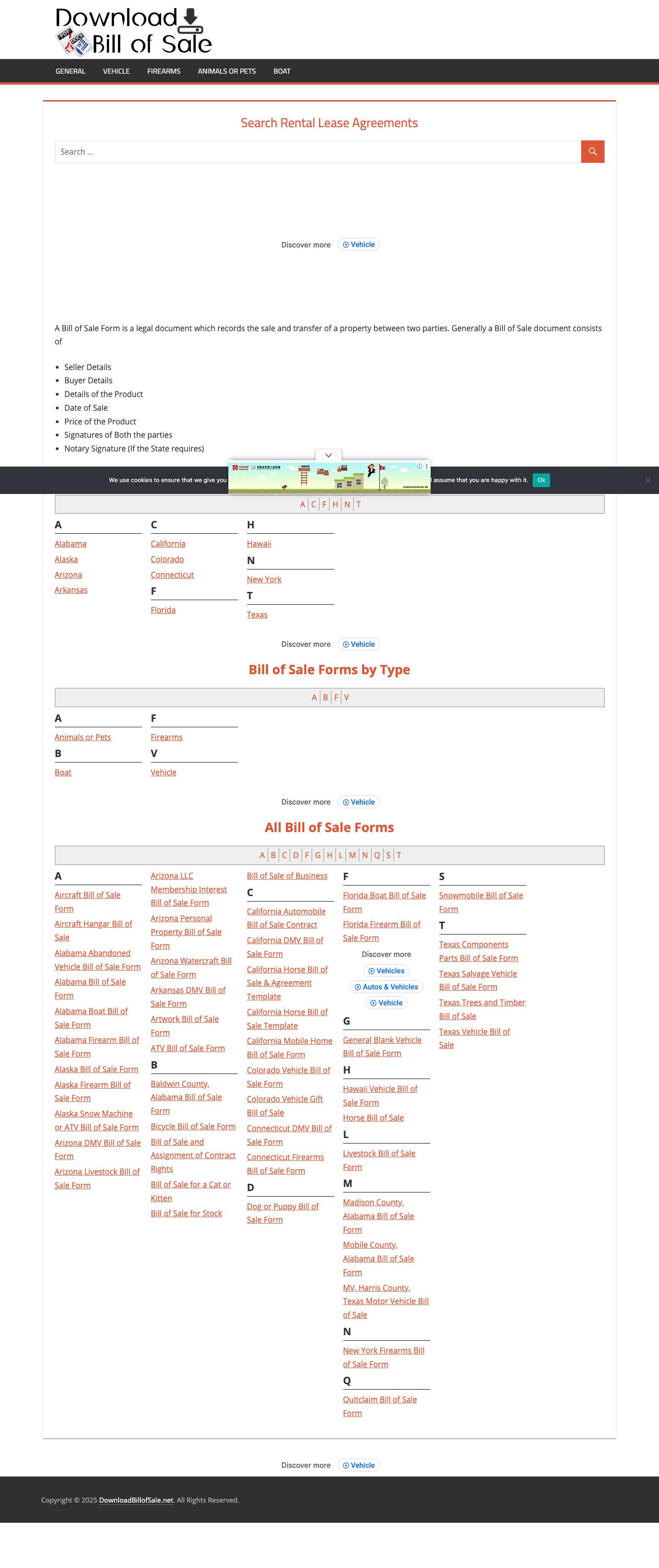 Download Free Bill of Sale Forms | PDF | DOCX - Full Screenshot