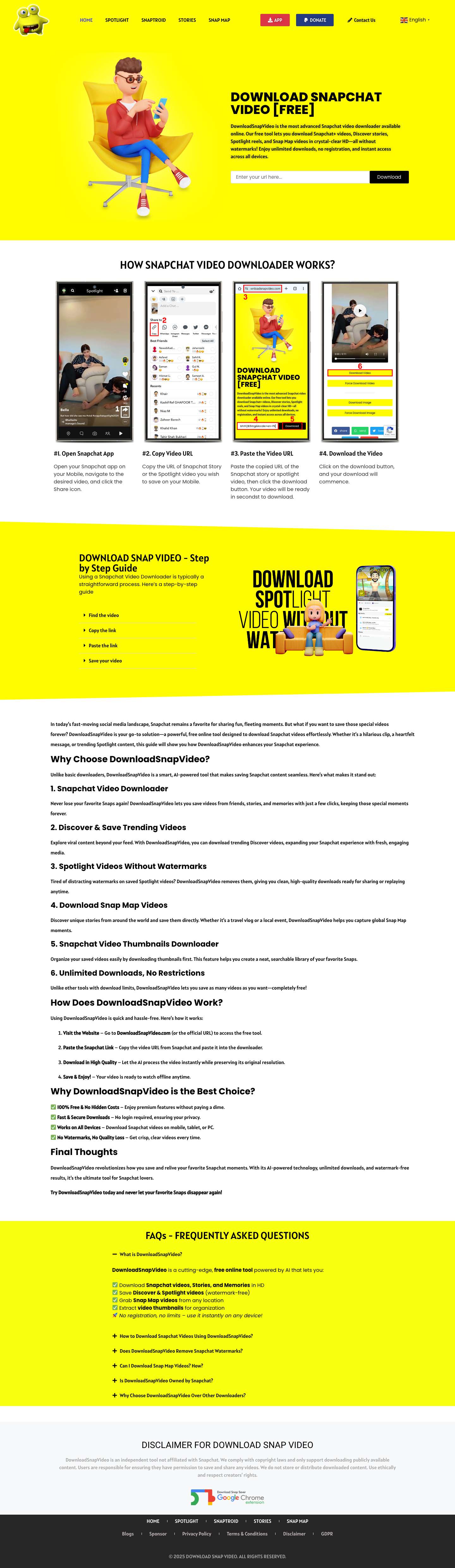 Snapchat+ Video Downloader - AI-Based Snap Saver Tool - Full Screenshot