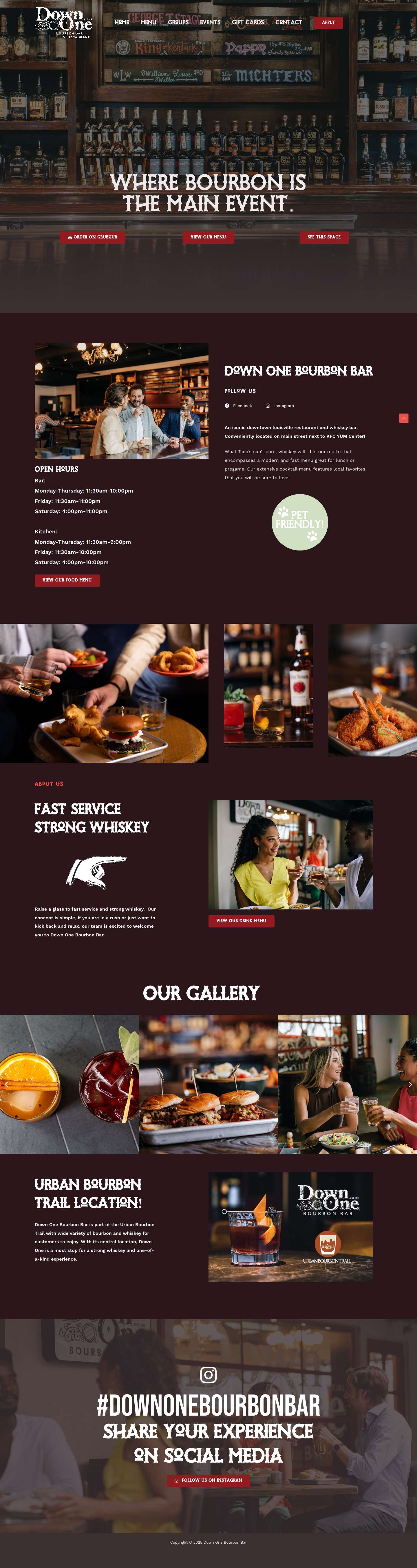Down One Bourbon Bar | Downtown Louisville Bar - Full Screenshot