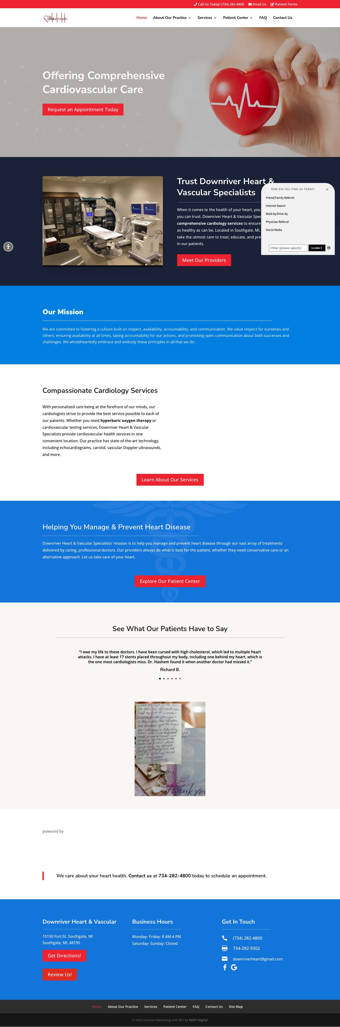 Cardiologists in Southgate, MI | Downriver Heart & Vascular Specialists, PC - Full Screenshot