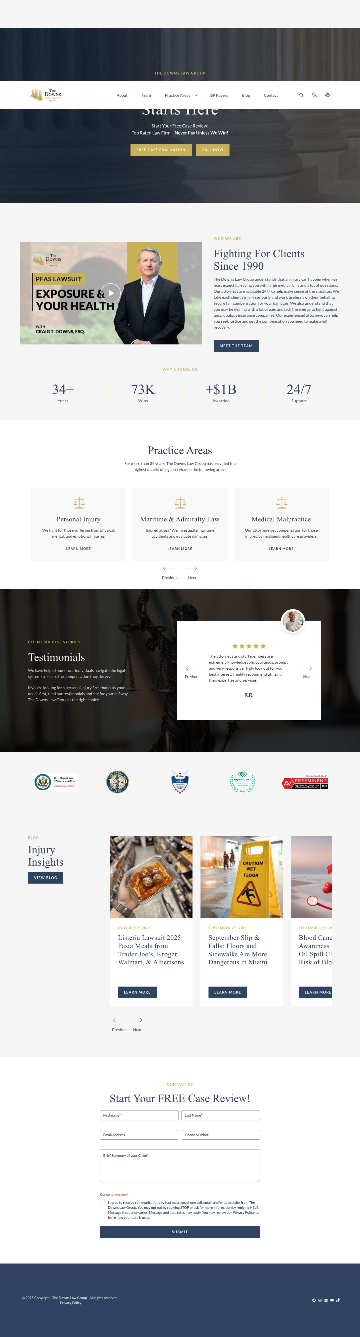 Legal Services in Miami, Florida | The Downs Law Group - Full Screenshot