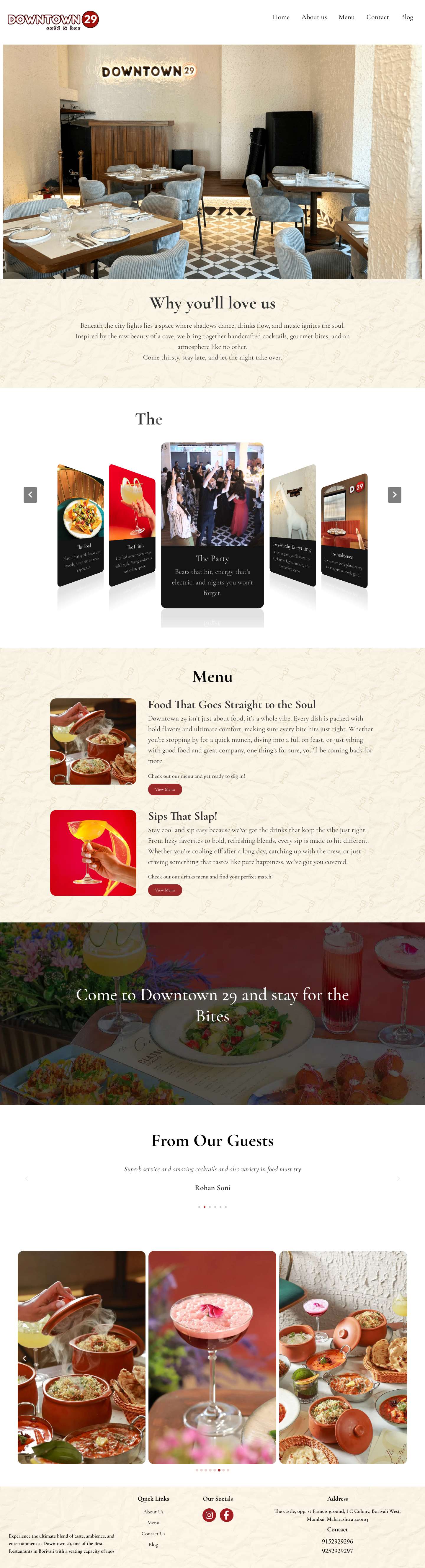 Downtown 29 | Best Restaurants in Borivali - Full Screenshot