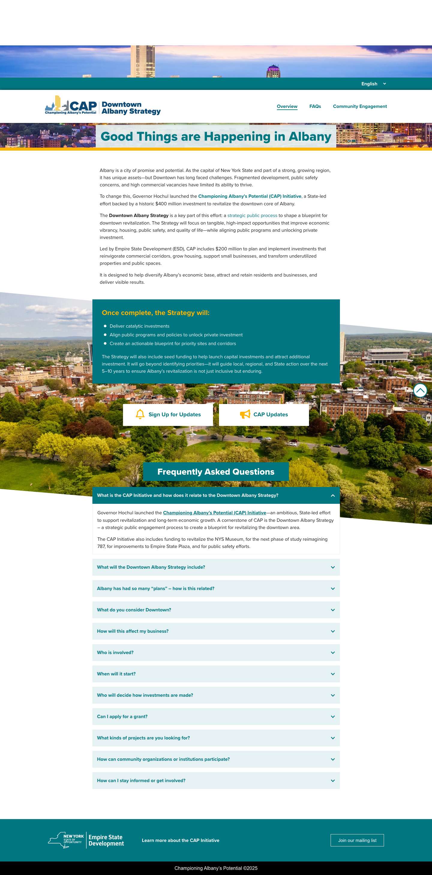 Homepage - Downtown Albany Strategy - Full Screenshot