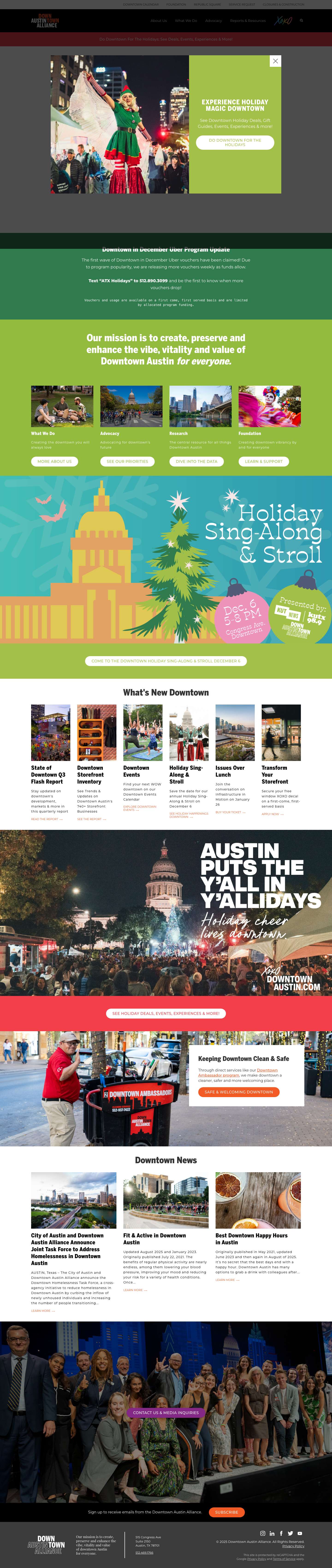 Downtown Austin Alliance | Enhancing Downtown Austin's Vitality - Full Screenshot
