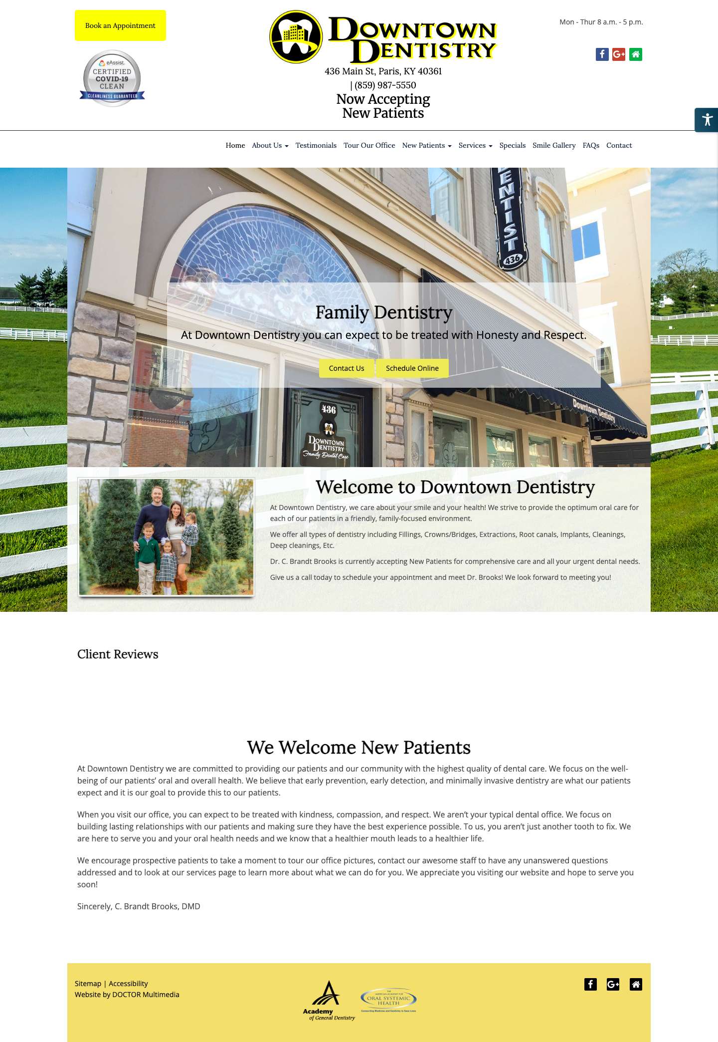 Dentist in Paris, KY | Downtown Dentistry - Full Screenshot