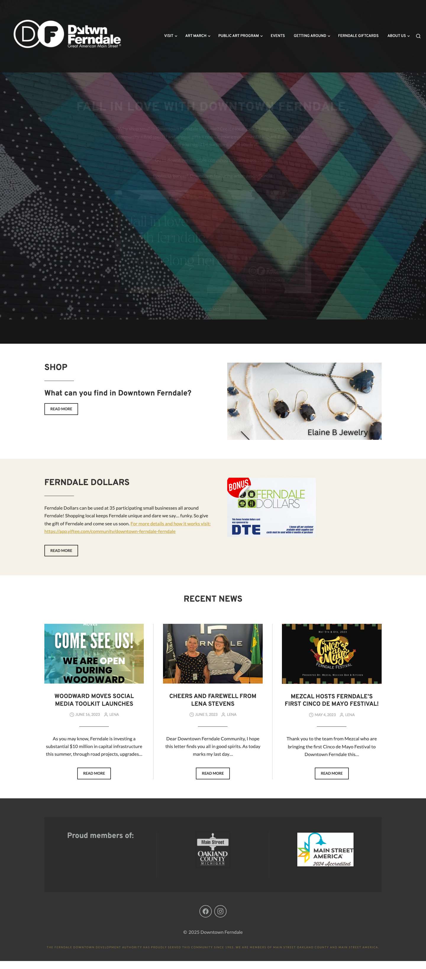 Downtown Ferndale – Downtown Ferndale. You Belong Here. - Full Screenshot