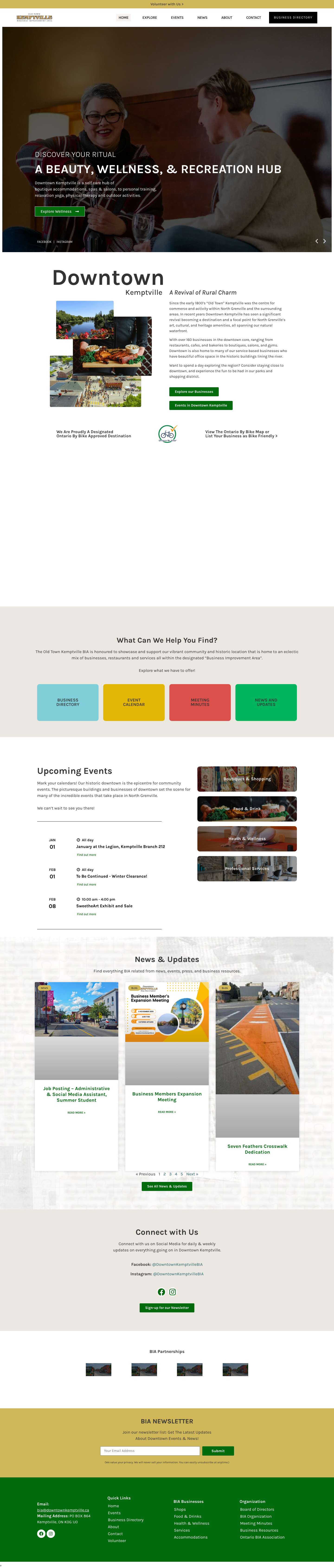 Welcome to Downtown Kemptville | Old Town Kemptville BIA - Full Screenshot