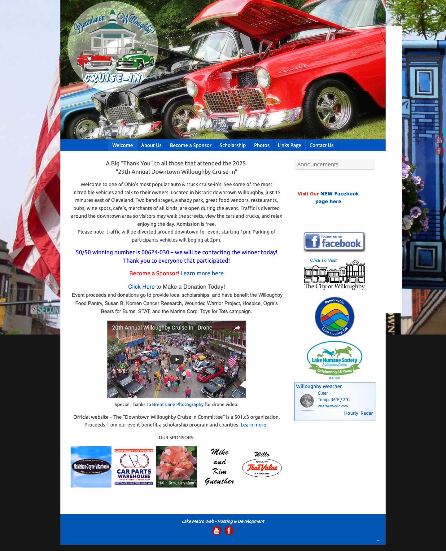 Downtown Willoughby Cruise-In – classic car cruise-in - Full Screenshot