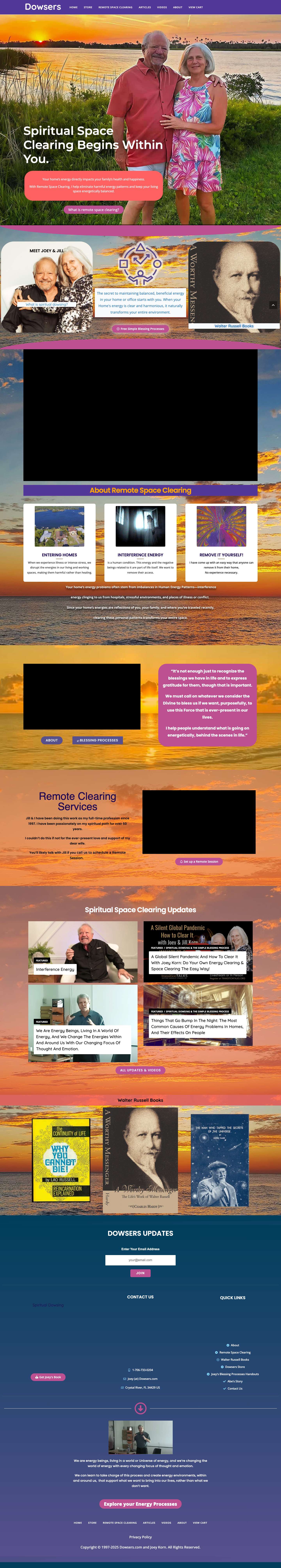 Dowsers Remote Space Clearing Home | Spiritual Space Clearing - Full Screenshot
