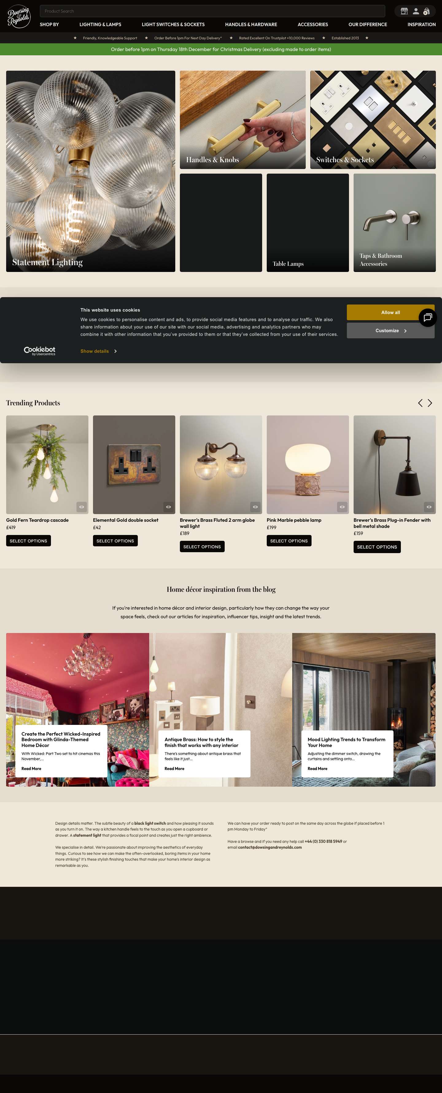 Home Décor & Interior Design Products | Dowsing & Reynolds - Full Screenshot