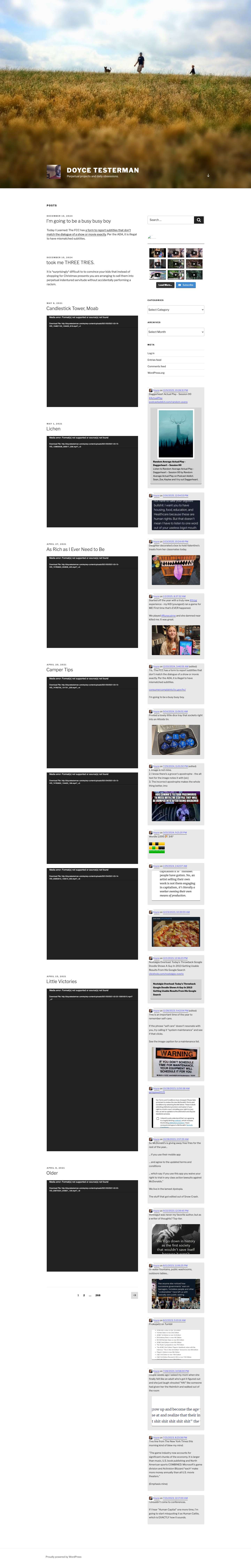 Doyce Testerman – Perpetual projects and daily obsessions. - Full Screenshot