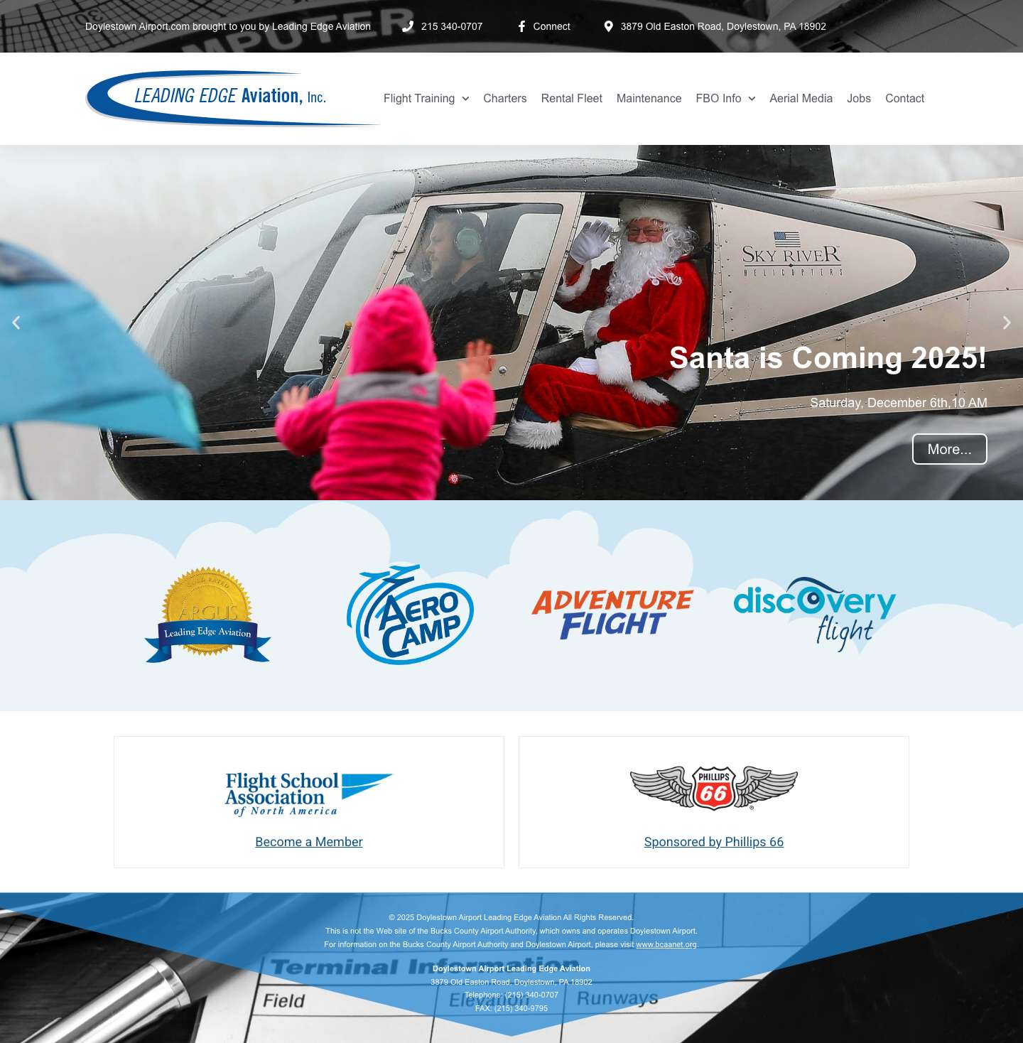 Home | Doylestown Airport Leading Edge Aviation - Full Screenshot