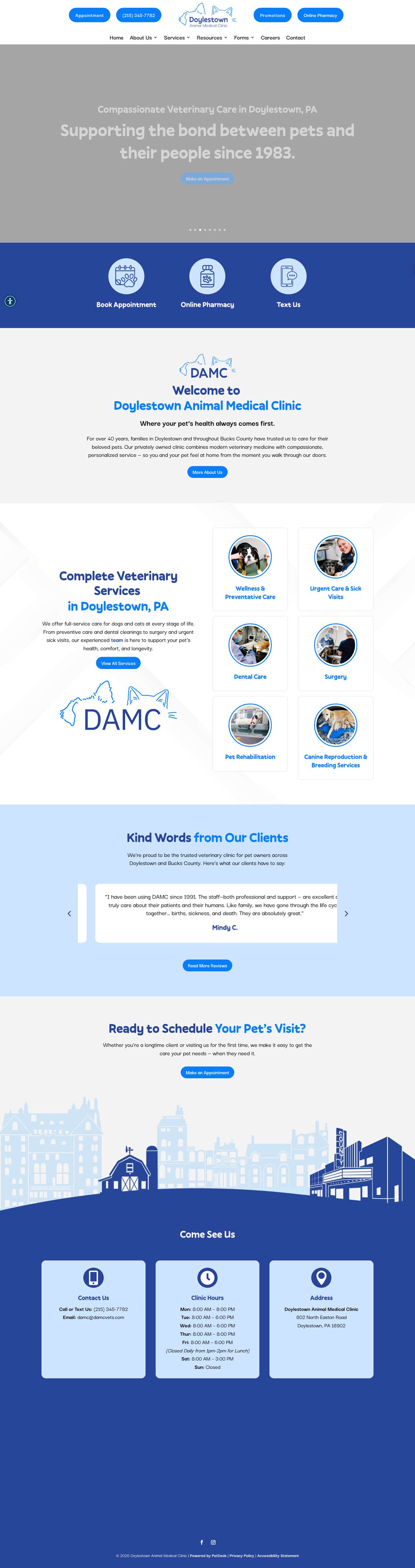Doylestown Animal Medical Clinic | Best Veterinary Hospital In Doylestown, PA - Full Screenshot