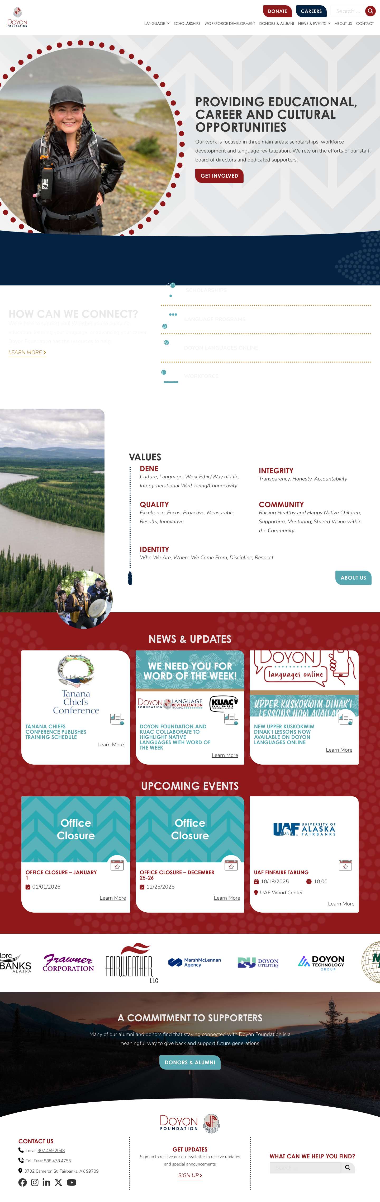 Doyon Foundation – Providing educational, career and cultural opportunities - Full Screenshot