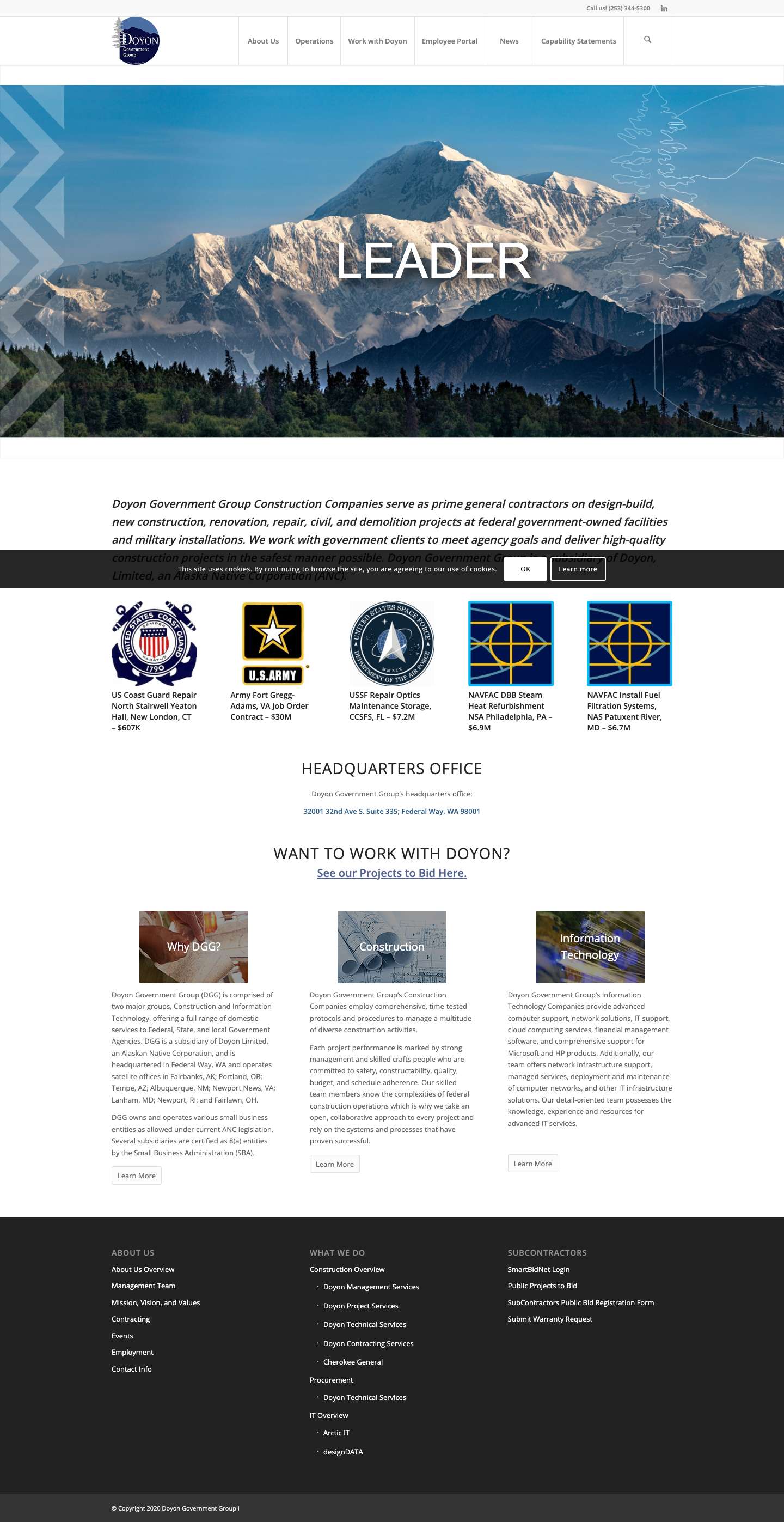 Homepage | Doyon Government GroupClick to open the search input field - Full Screenshot