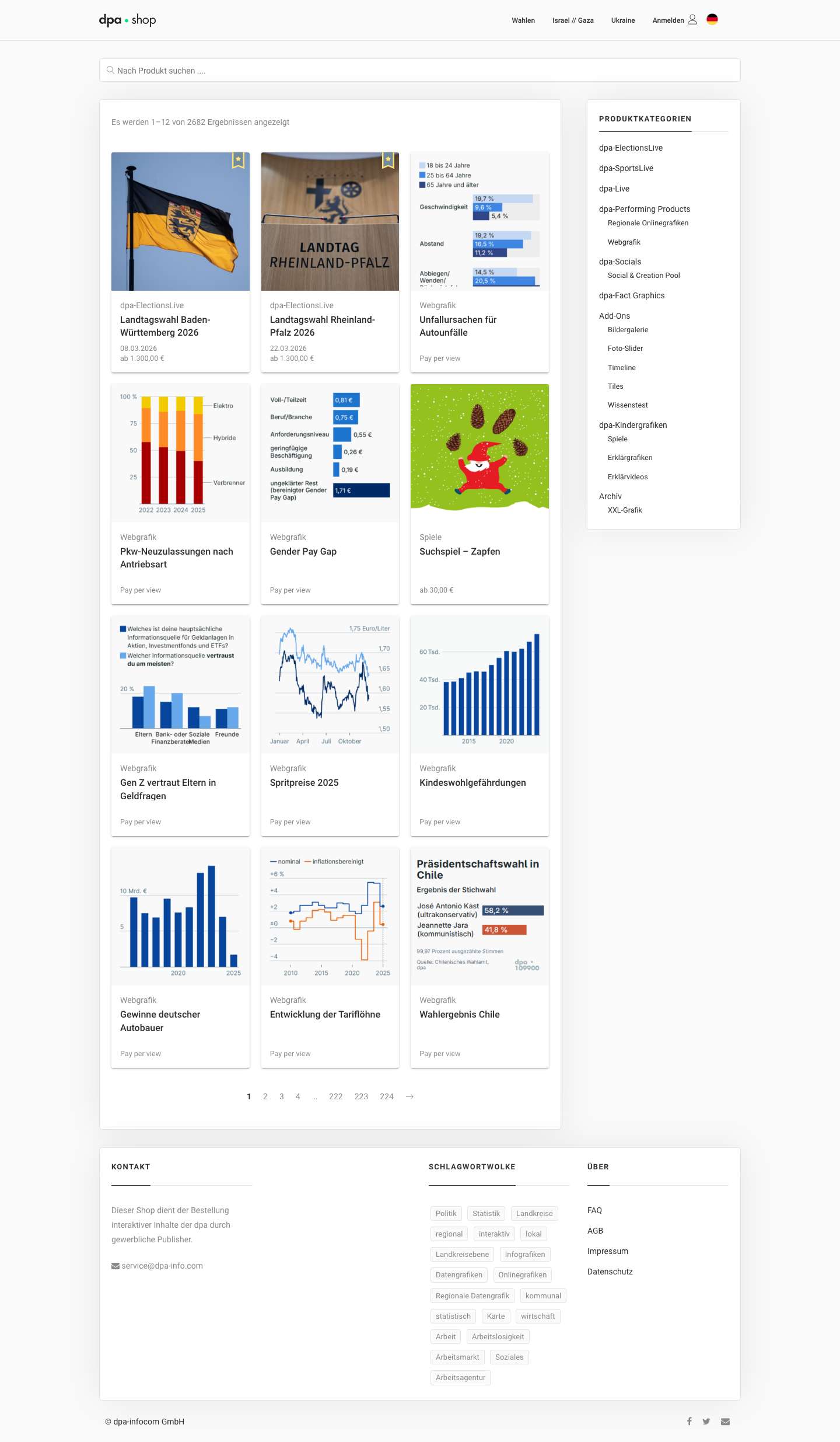 dpa-Shop – Frische Inhalte für Web-Publisher - Full Screenshot