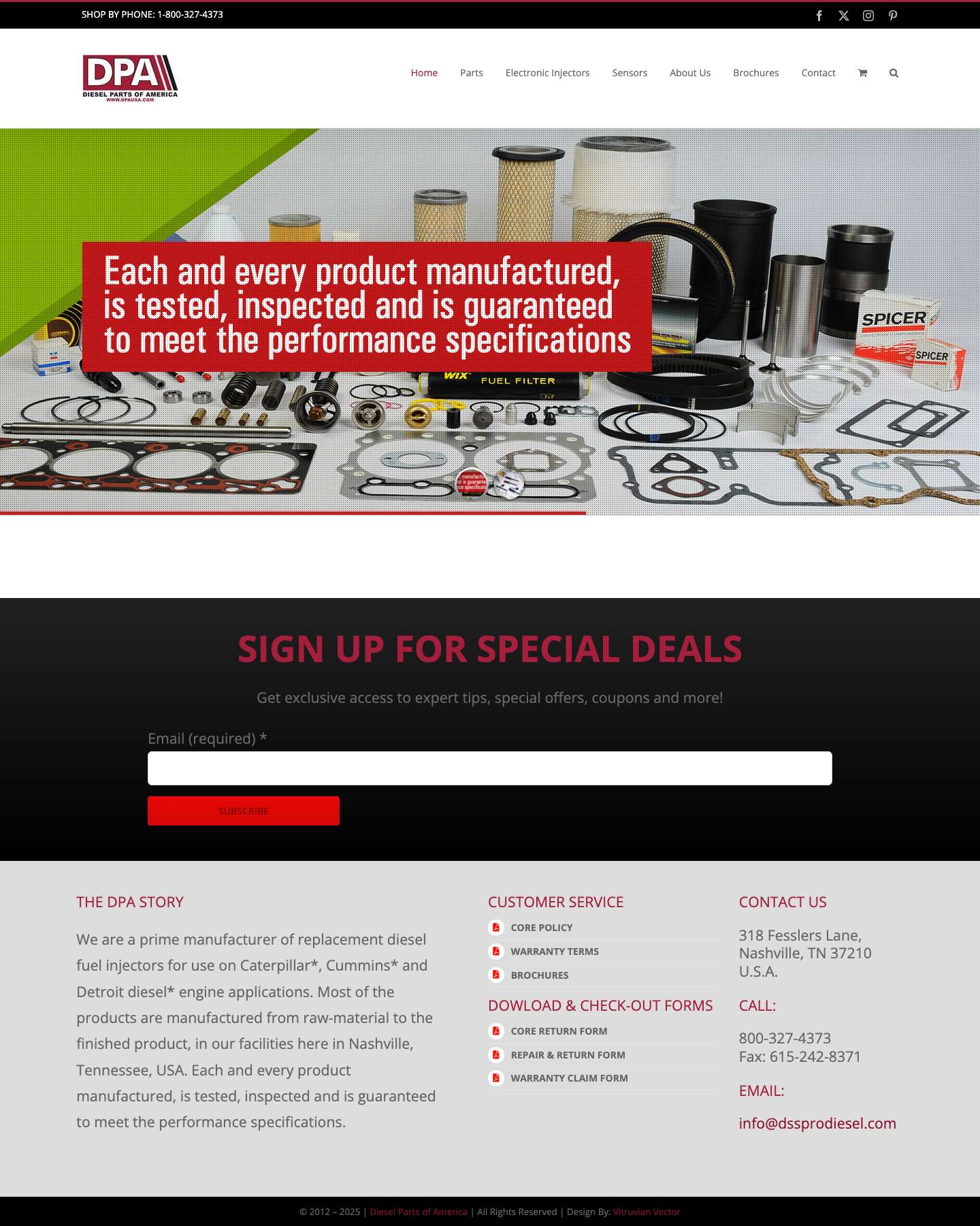 DPA – Diesel Parts of America - Full Screenshot