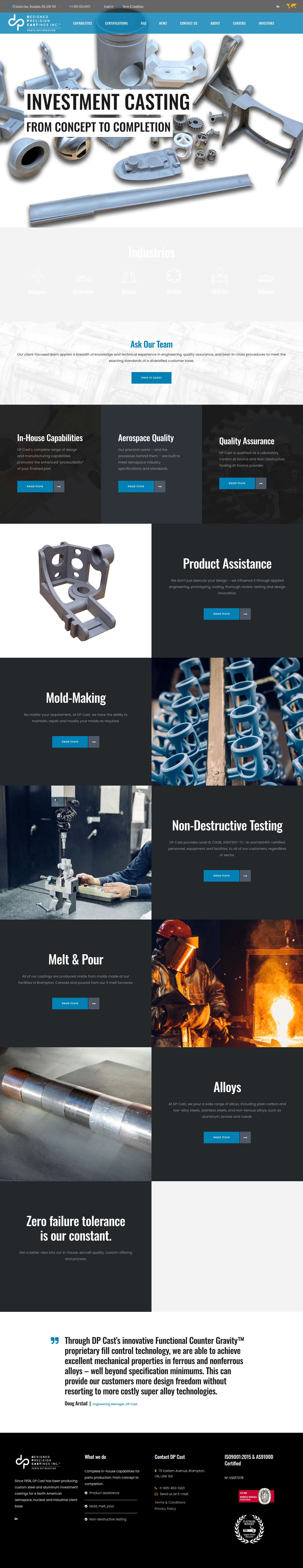 DP Cast – Investment Casting - Full Screenshot