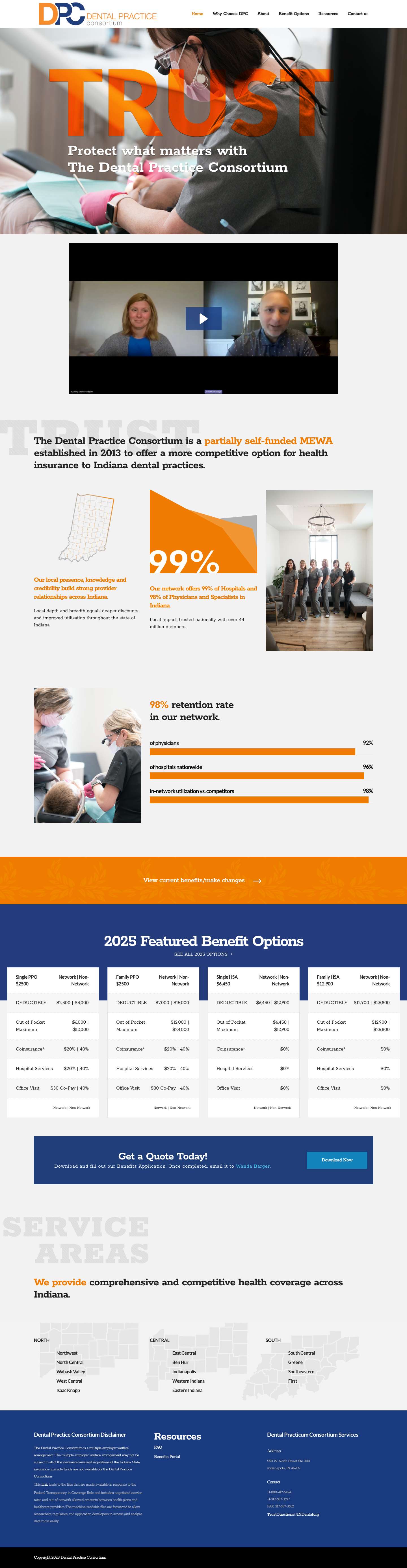 Dental Practice Consortium | Insurance for Indiana Dentists and Their Teams - Full Screenshot