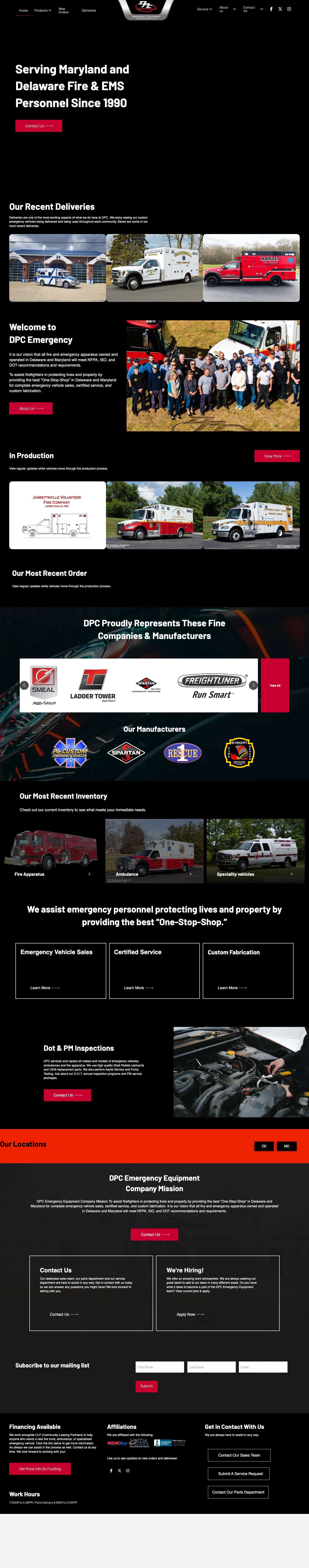 DPC Emergency - Custom Emergency Vehicle Sales & Services - Full Screenshot