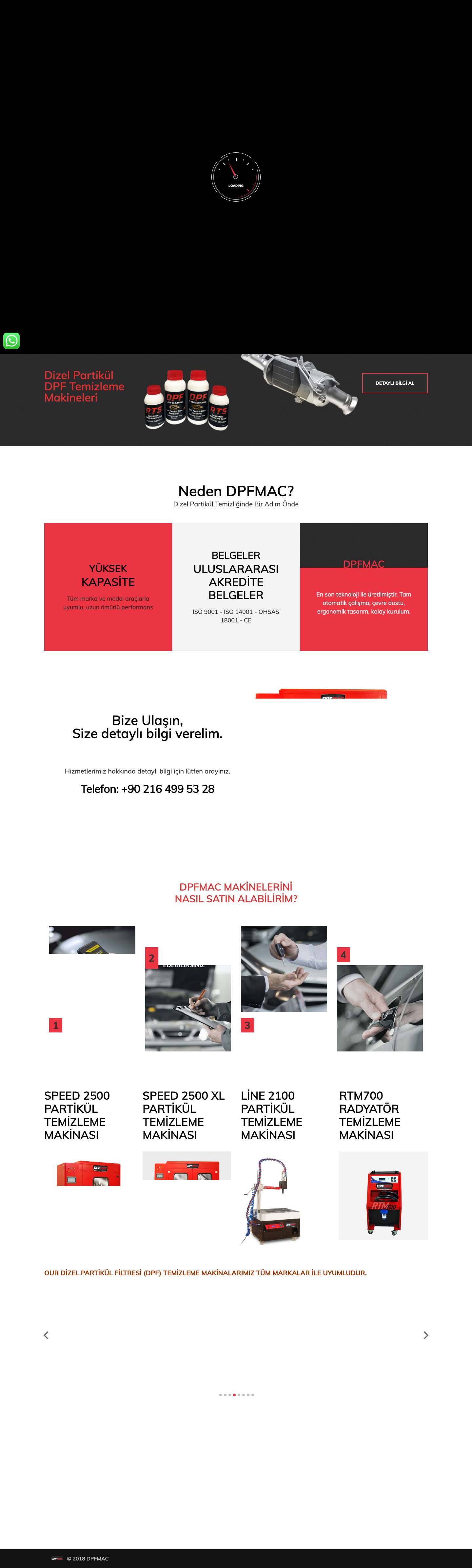 DpfMac - Dizel Partikül Temizleme Makinası - DPF Temizleme Makinesi - Full Screenshot