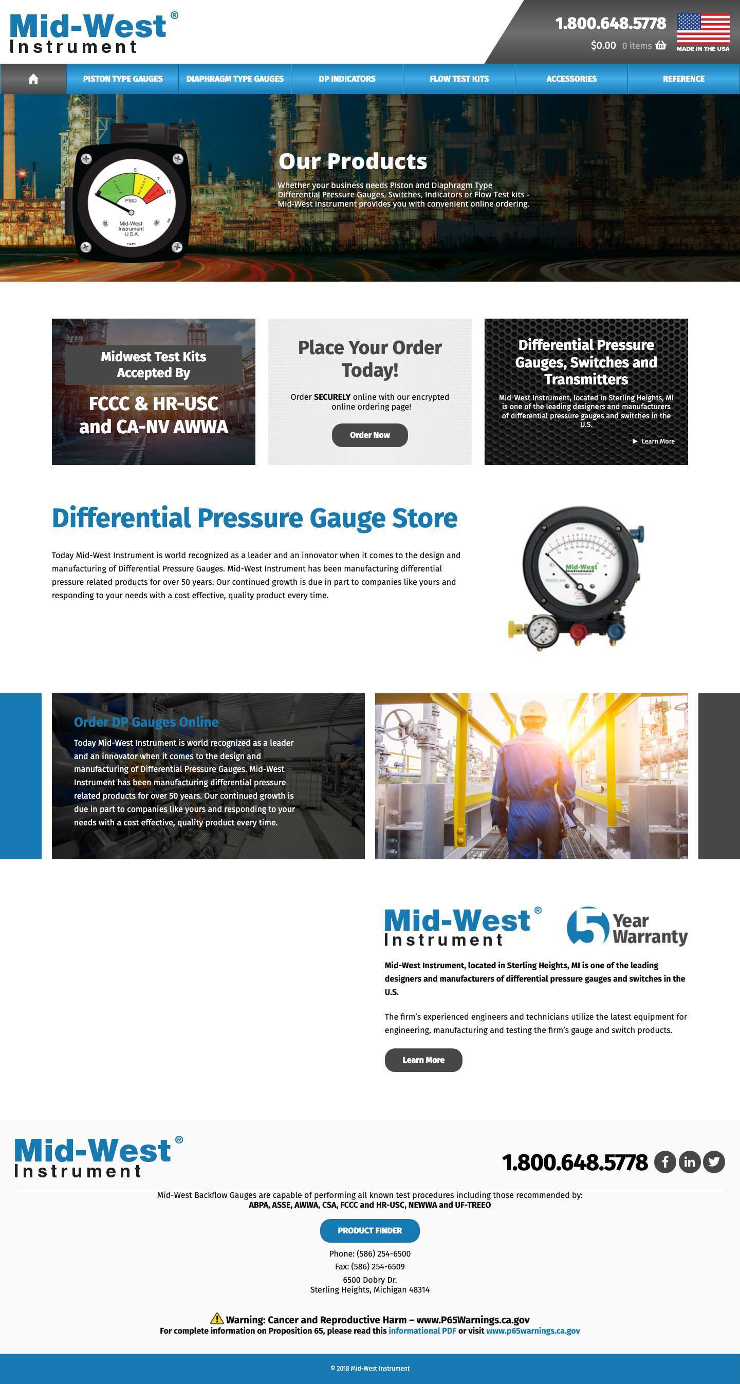 Differential Pressure Gauges and Switches - Mid-West Instrument - Full Screenshot