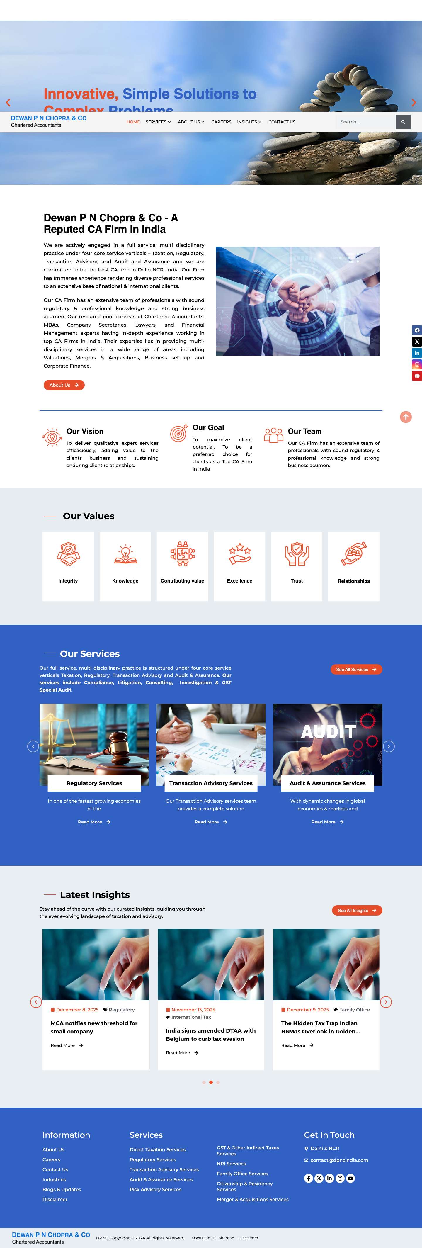 Top CA Firms in Delhi, India | Dewan P N Chopra & Co - Full Screenshot