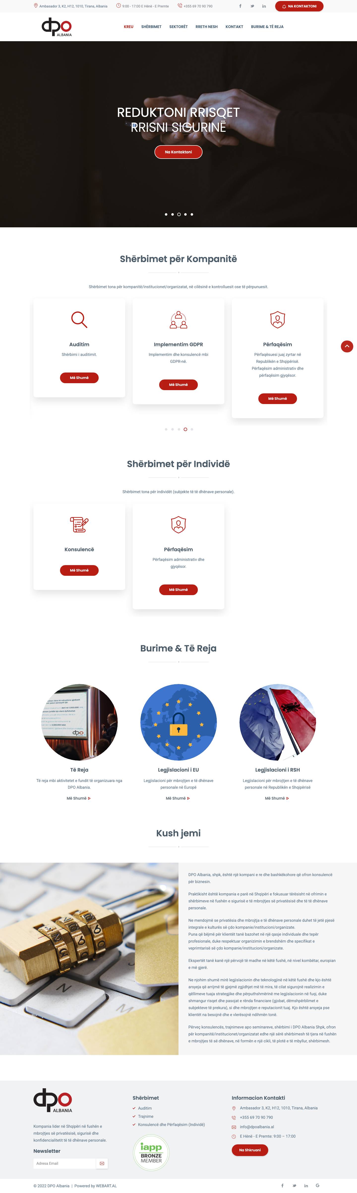 DPO Albania - Partneri juaj në sigurinë e të dhënave! - Full Screenshot