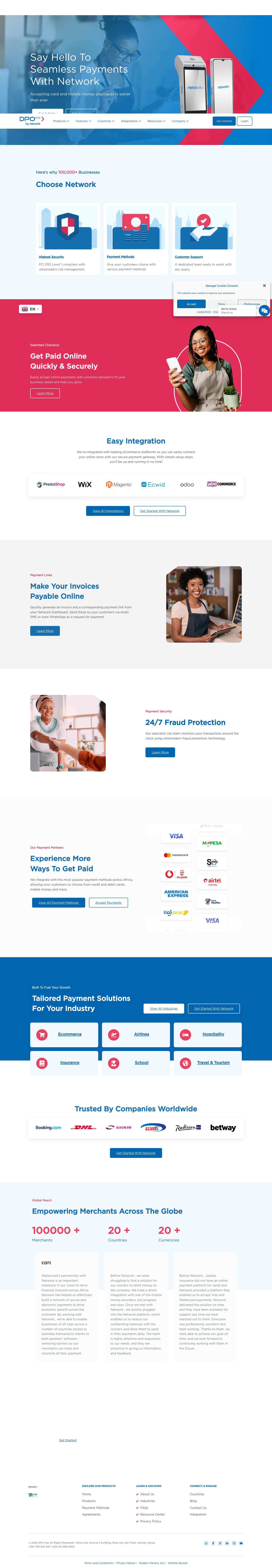 Secure Online Payment Solutions | DPO Pay by Network - Full Screenshot