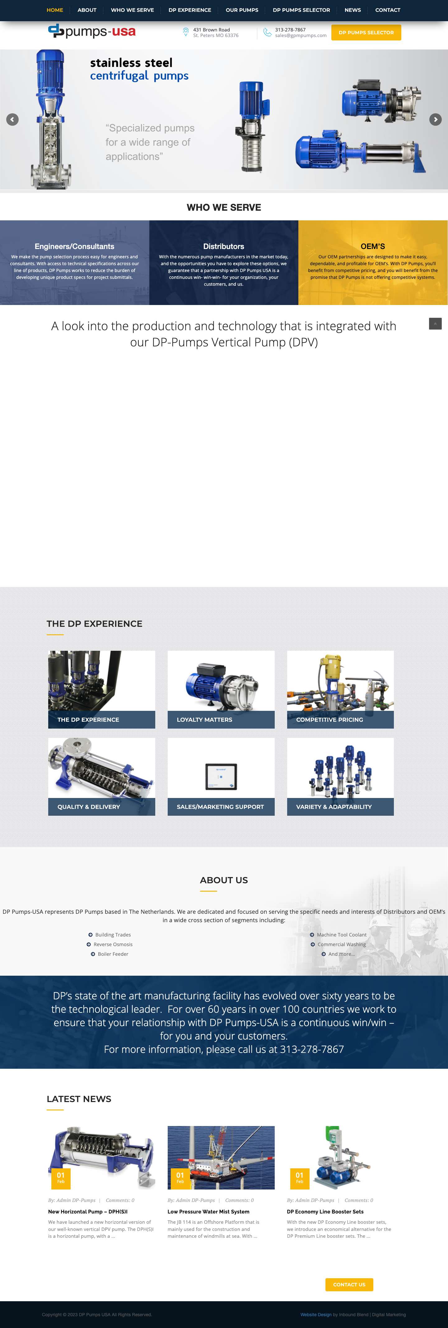 Home - DP Pumps USA - Full Screenshot