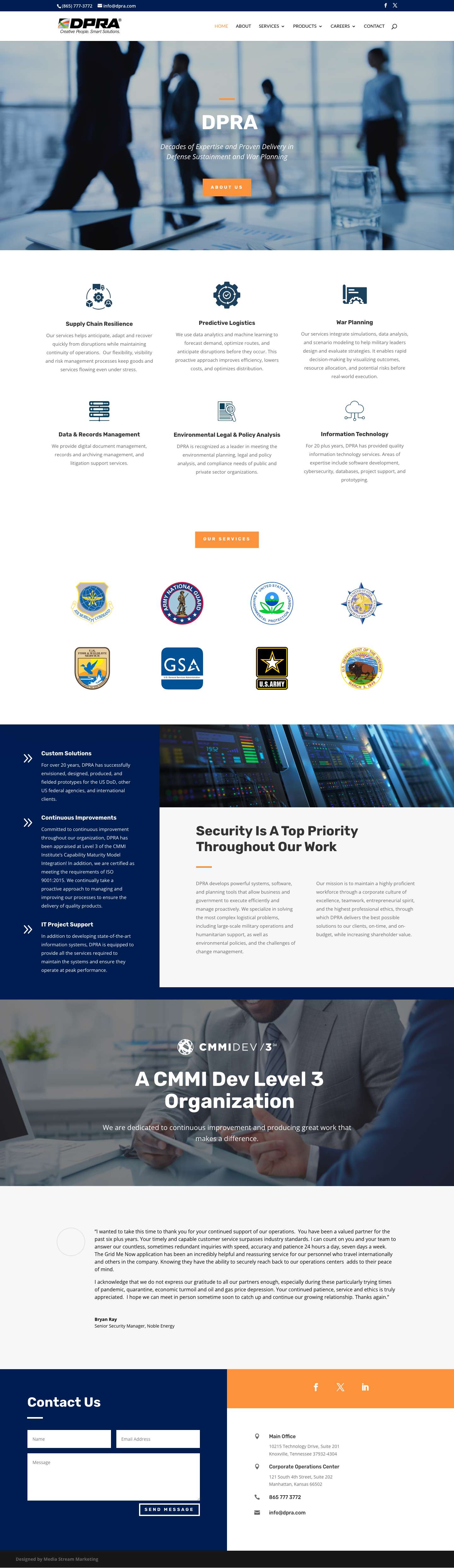 DPRA | Creative People, Smart Solutions | Logistics - Full Screenshot