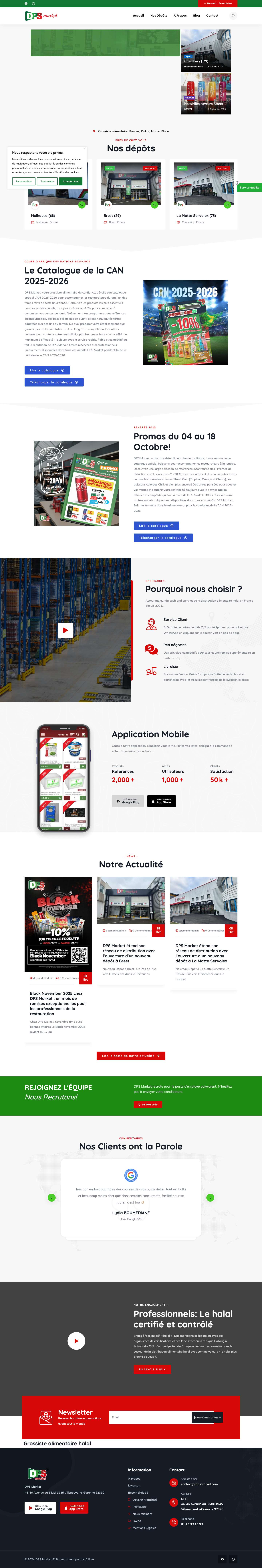 Grossiste alimentaire halal - DPS Market - Full Screenshot