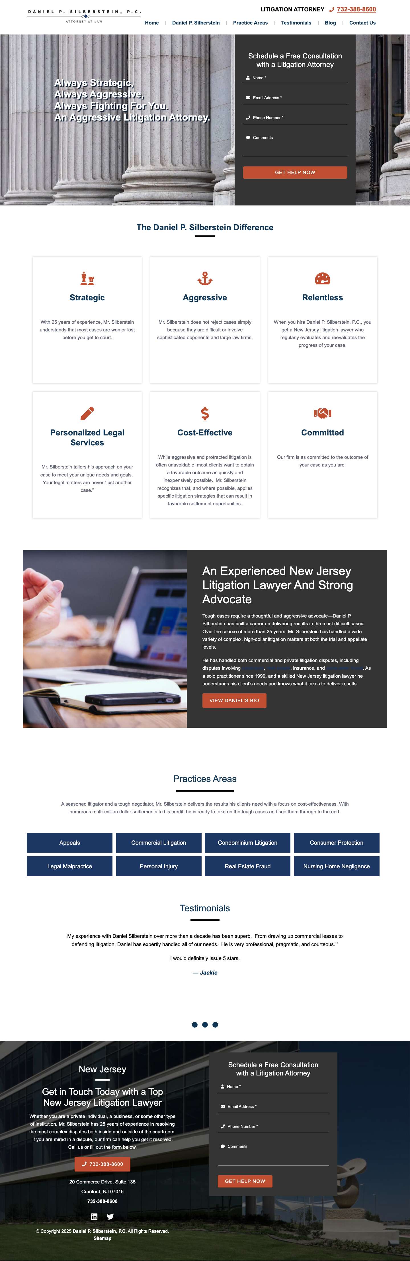 New Jersey Litigation Lawyer | Union County, NJ, Newark | DPSPC - Full Screenshot