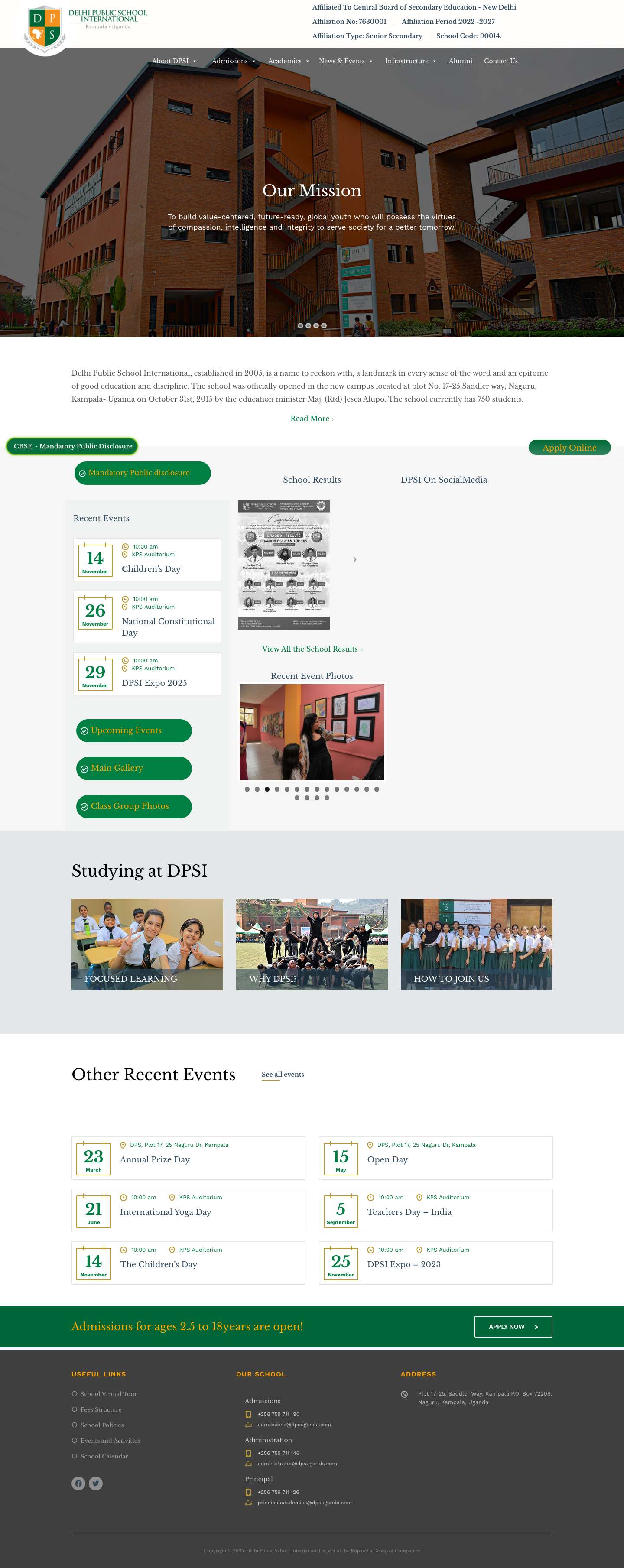 Delhi Public School International | Kampala, Uganda - Full Screenshot