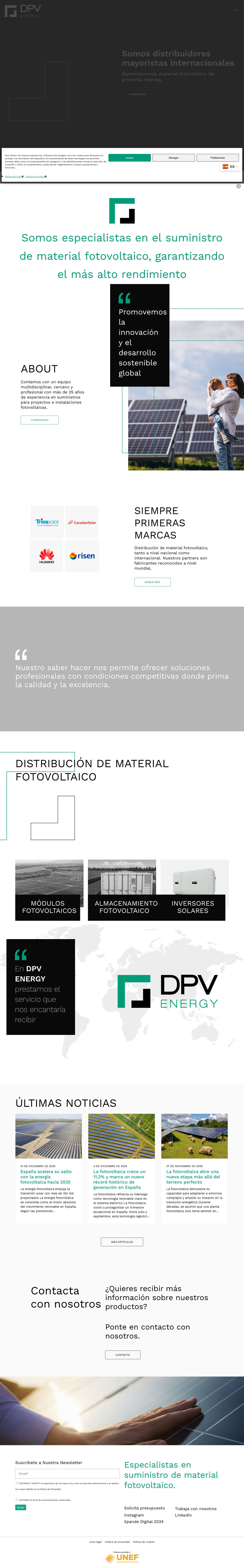 DPV Energy - Módulos fotovoltaicos e inversores solares - Full Screenshot