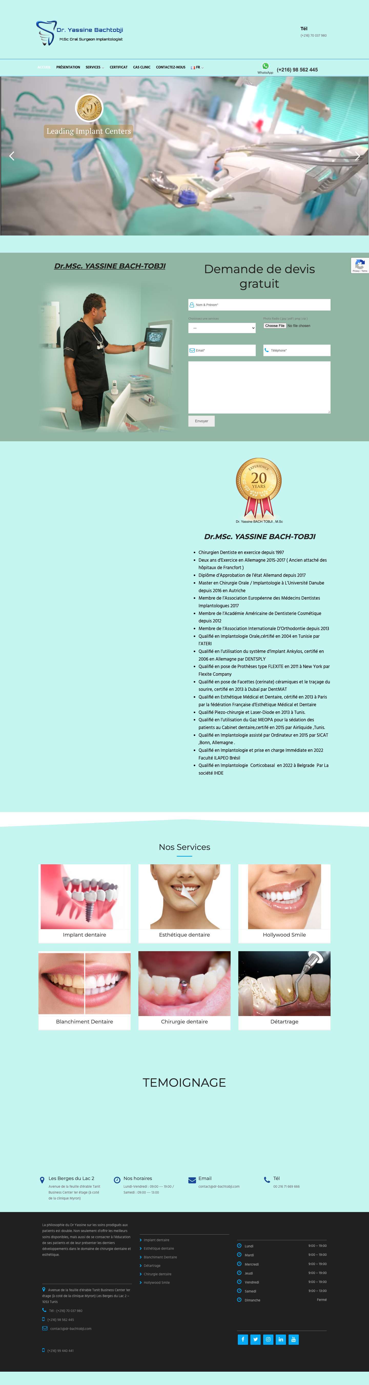 Dentiste Tunisie - Implant Dentaire Tunisie - Lac2 Tunis - Full Screenshot