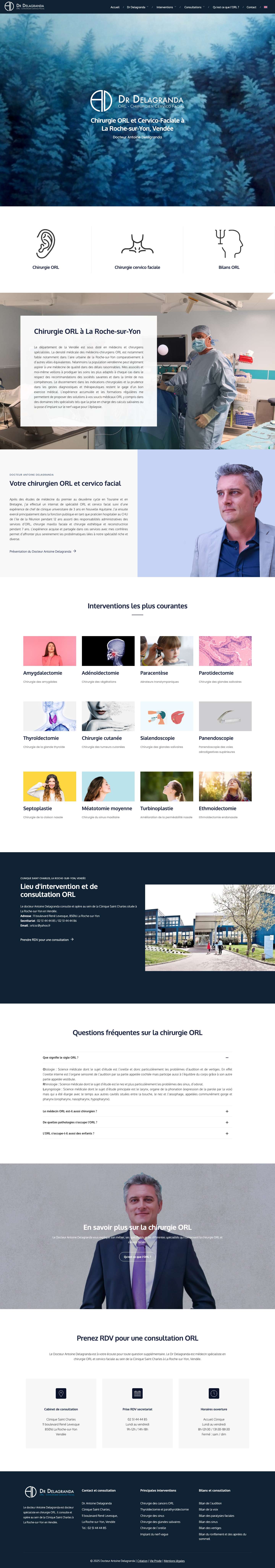 Chirurgie ORL et cervico faciale à La Roche sur Yon | Dr. Delagranda Antoine - Full Screenshot