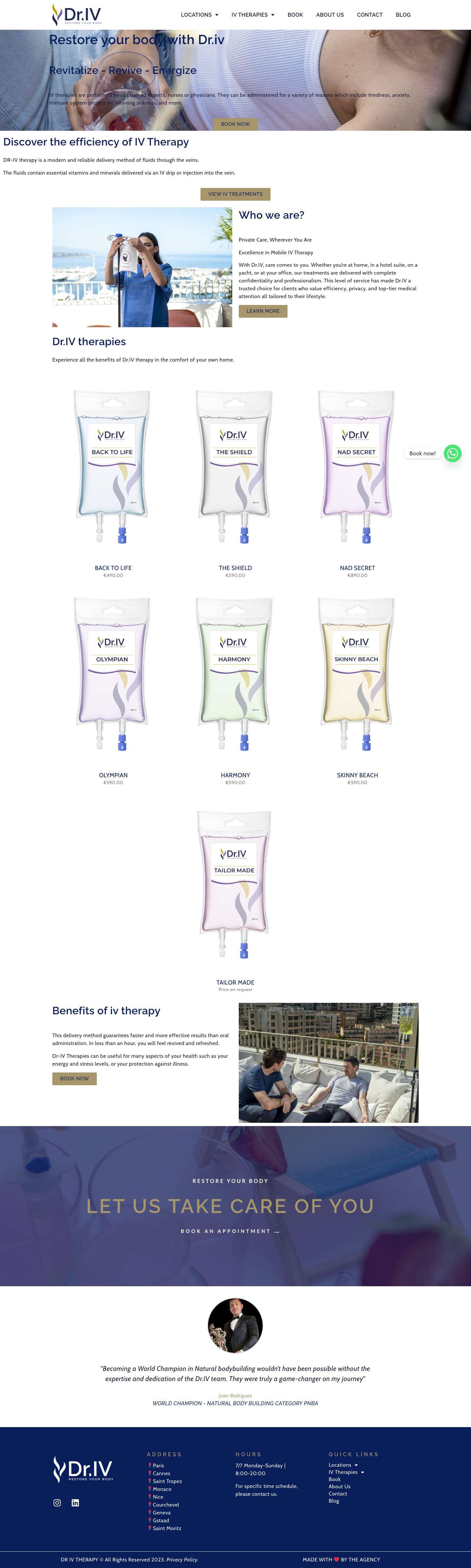 IV Therapy France | IV Drip Monaco Dr-iV | IV Therapy in France - Full Screenshot