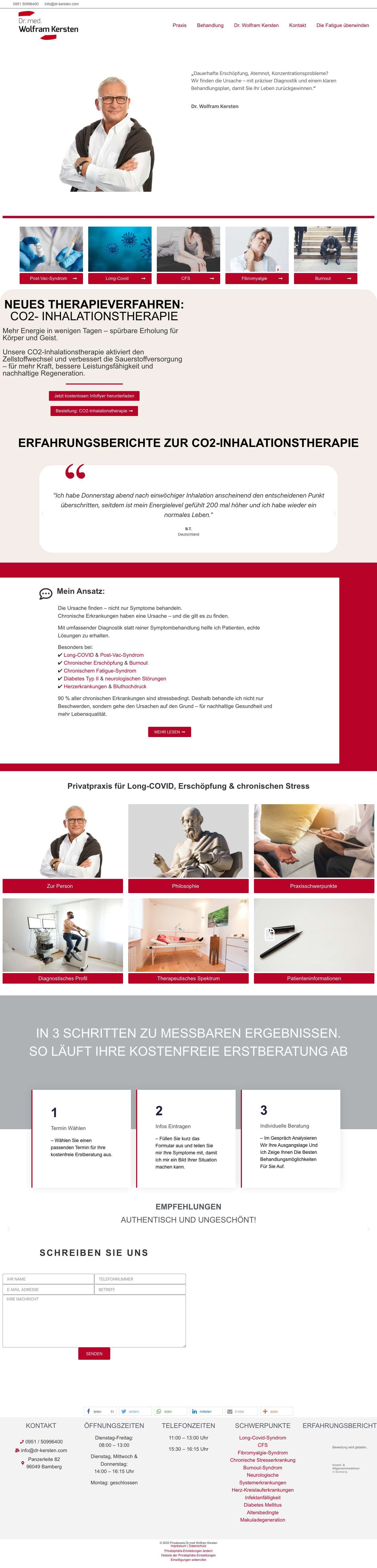 Privatpraxis Dr. Kersten - Burnout, Stresserkrankungen,CFS, Long-CovidQ - Full Screenshot