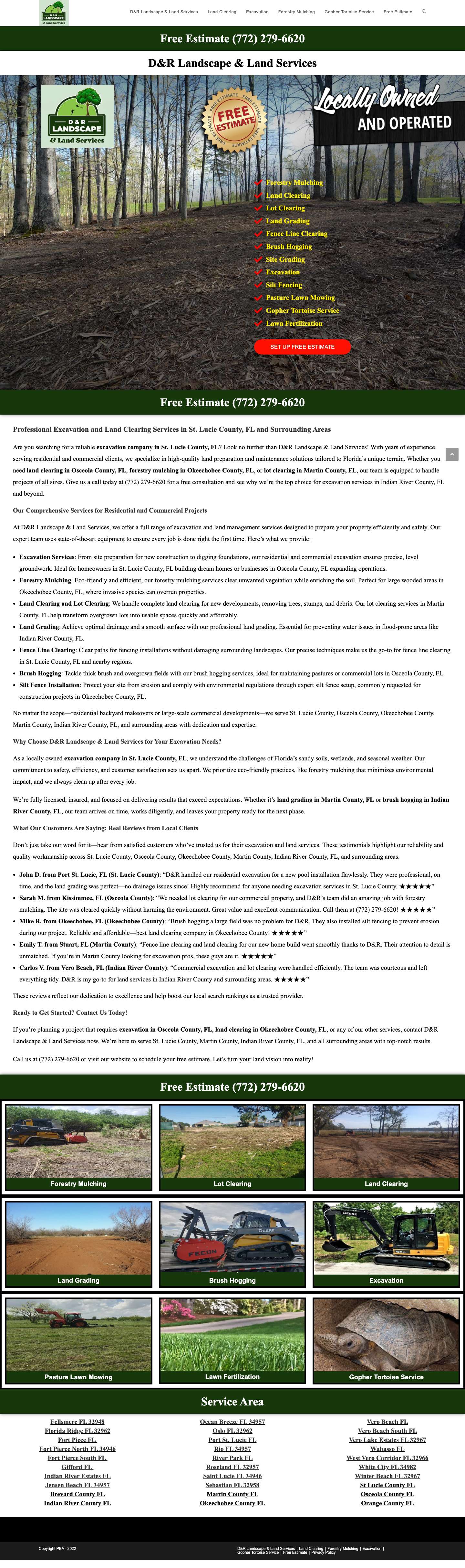 D&R Landscape & Land Services - Fort Pierce FL - Full Screenshot