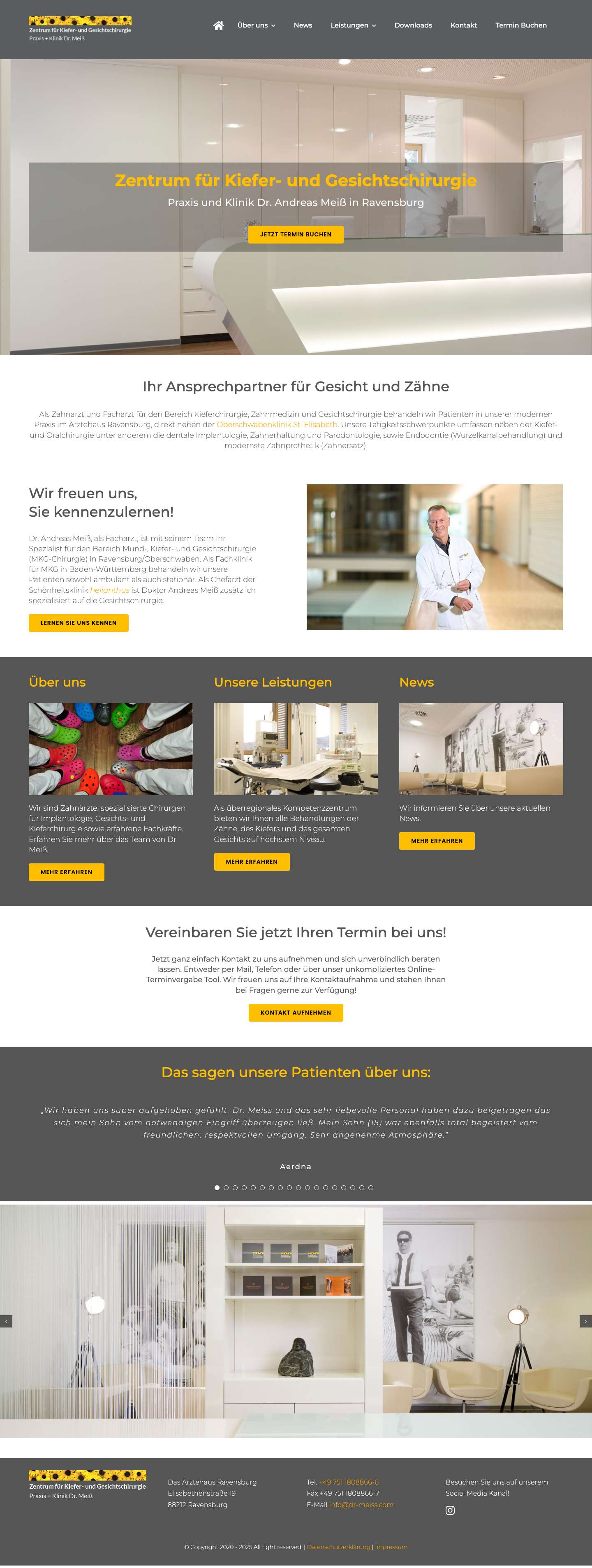 Praxis & Klinik Dr. Meiß - Zentrum für Kiefer- & Gesichtschirurgie - Full Screenshot