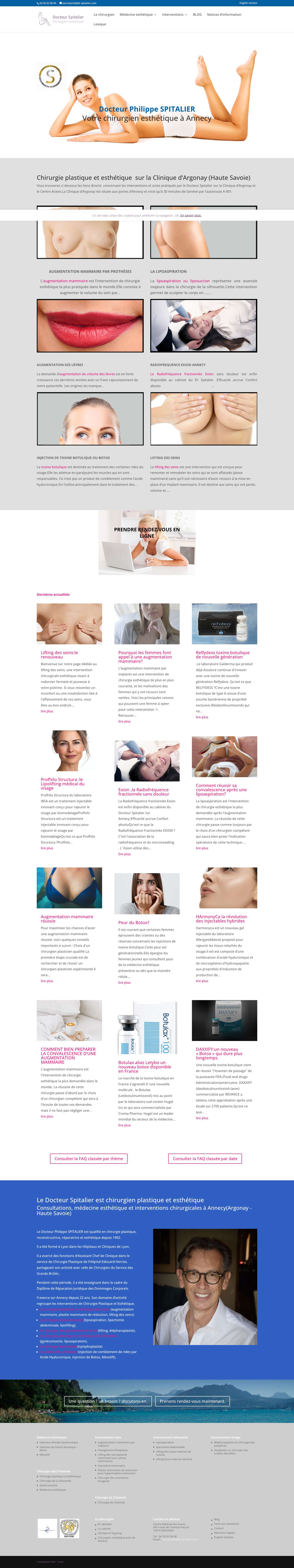 Docteur Spitalier, chirurgien esthétique sur Annecy / Genève - Full Screenshot