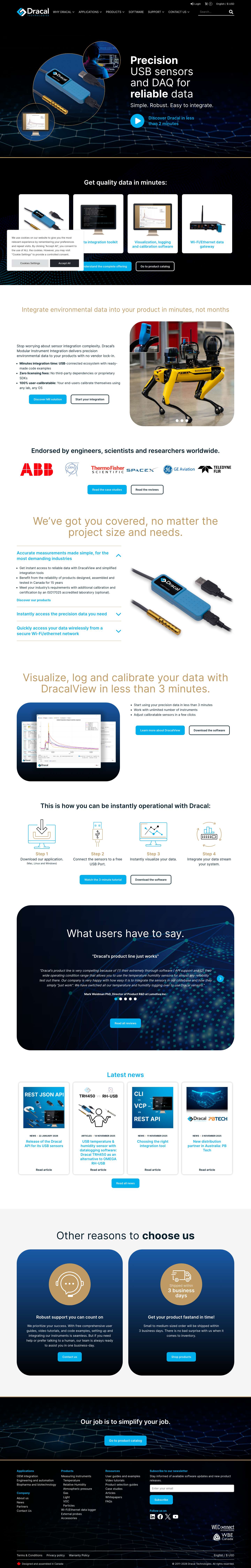 Dracal Technologies | Precision USB sensors & DAQ for reliable data - Full Screenshot