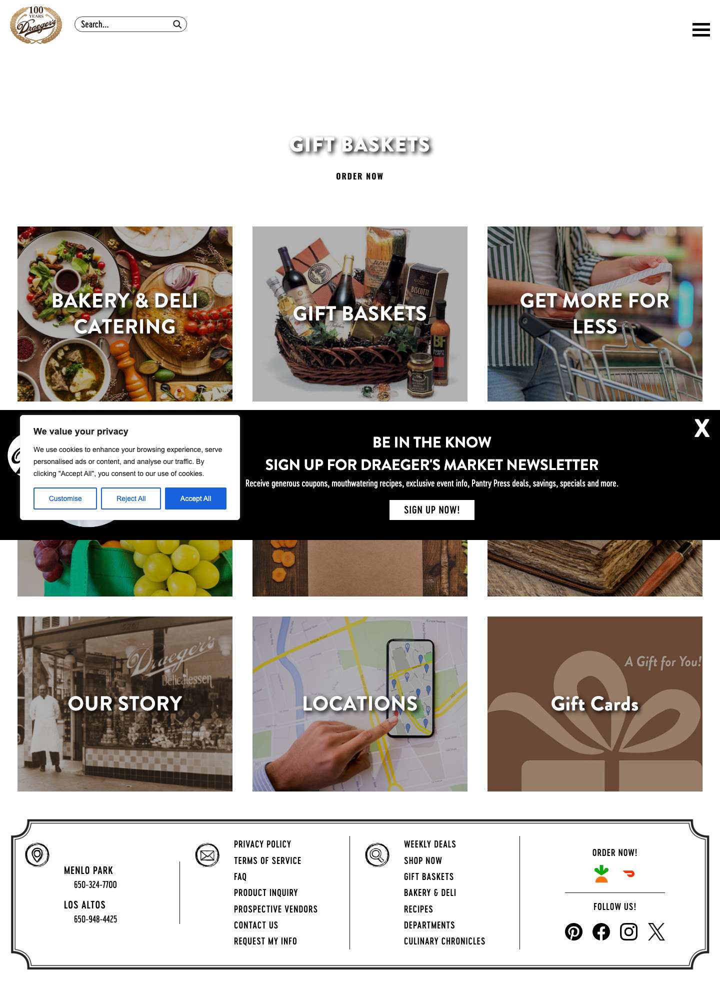Welcome - Draeger's Market - Full Screenshot