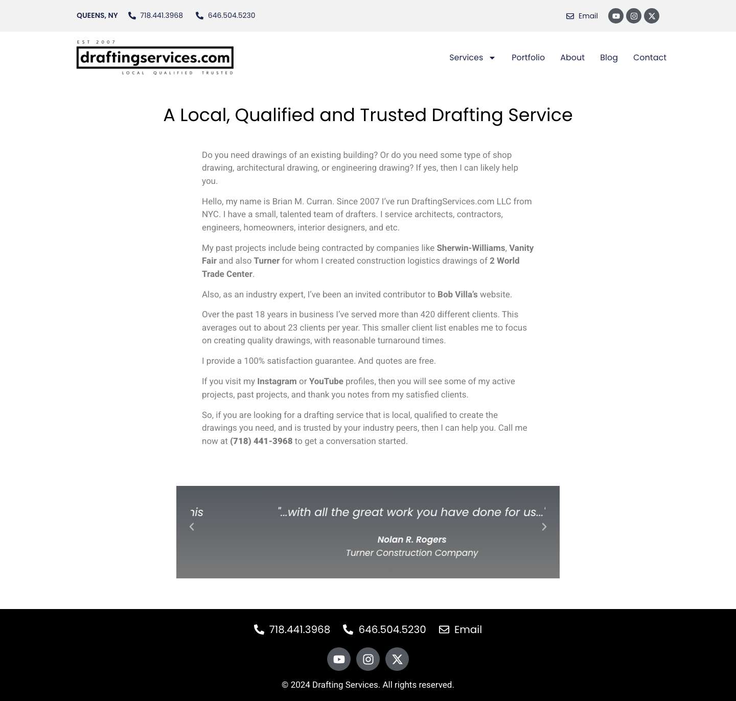 Drafting Services | NYC | by DraftingServices.com - Full Screenshot