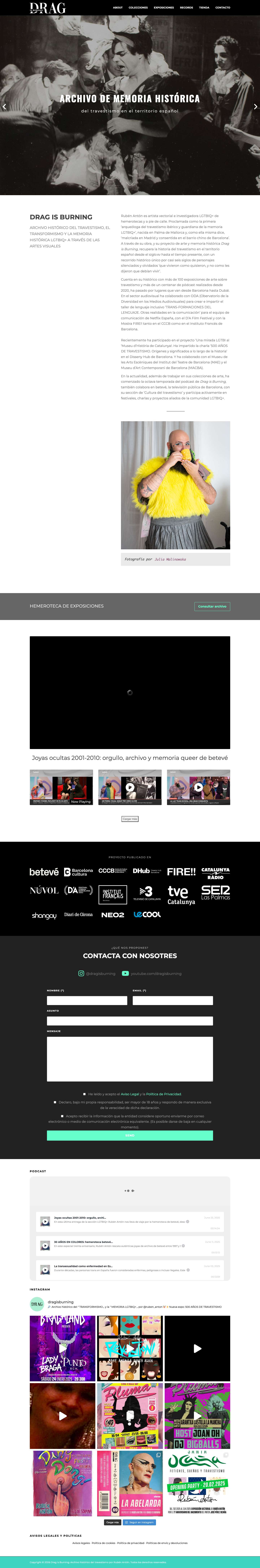 Drag is Burning. Archivo histórico del travestismo por Rubén Antón – dragisburning.com - Full Screenshot