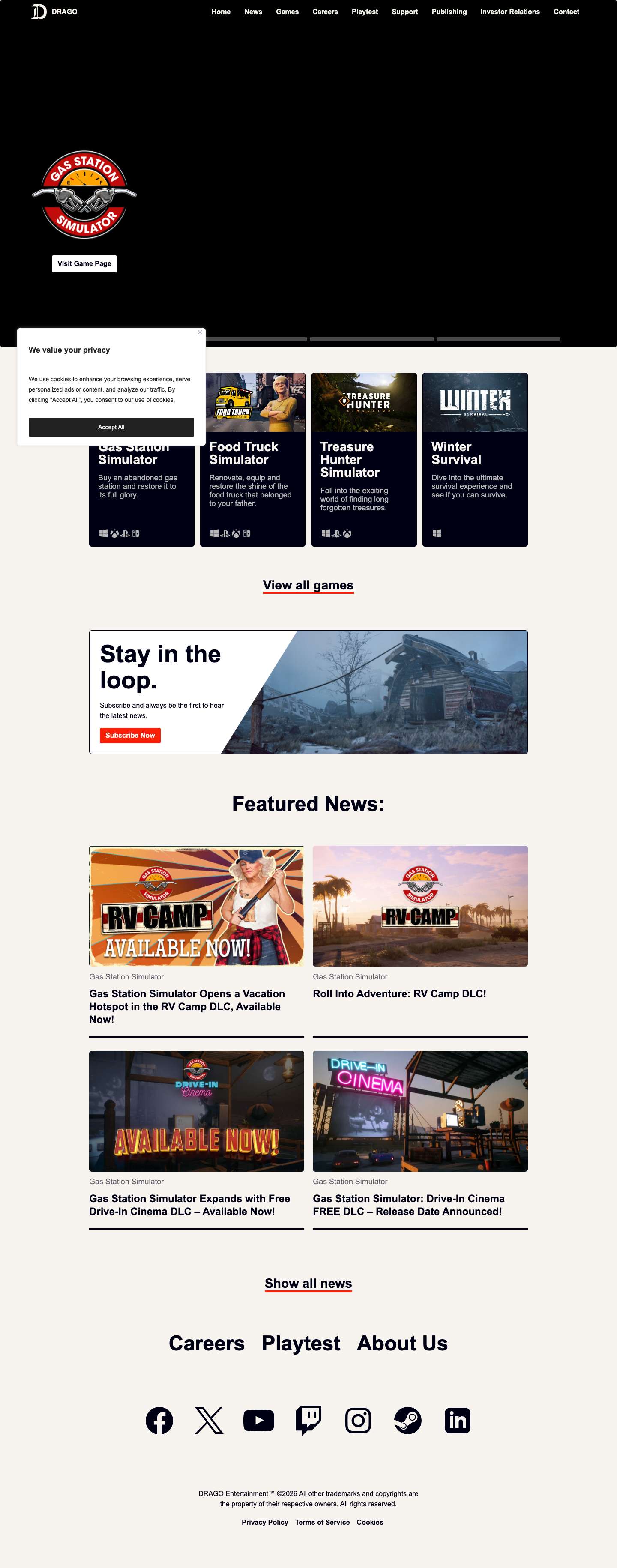 Welcome to the official DRAGO website - Full Screenshot