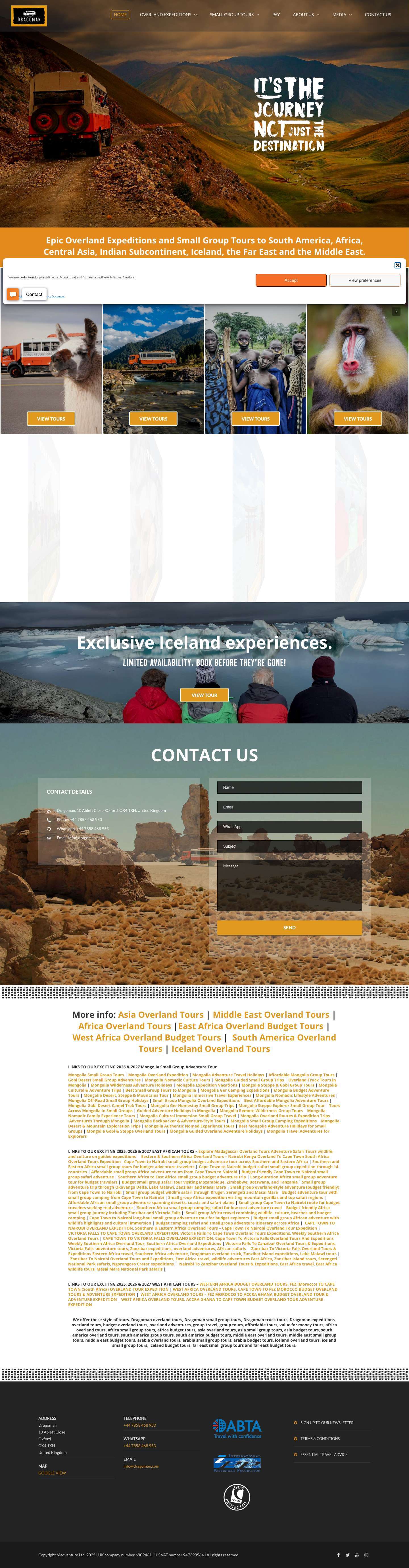 Dragoman I Overland Expeditions I Small Group Tours | Asia Overland Tours | Middle East Overland Tours | Africa Overland Tours | South America Overland Tours | Iceland Overland Tours - Dragoman - Full Screenshot